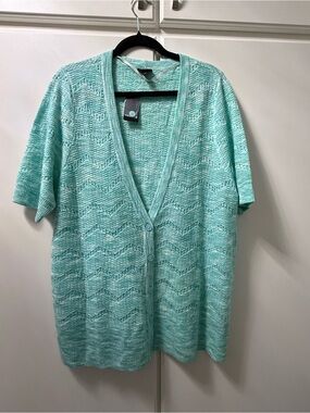 Torrid NWT  Aqua Knit Short-Sleeve Cardigan
